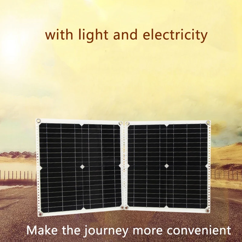 

50W Portable Folding Solar Panel Monocrystalline Solar Panel Kit Dual USB Output 18V Battery Charger