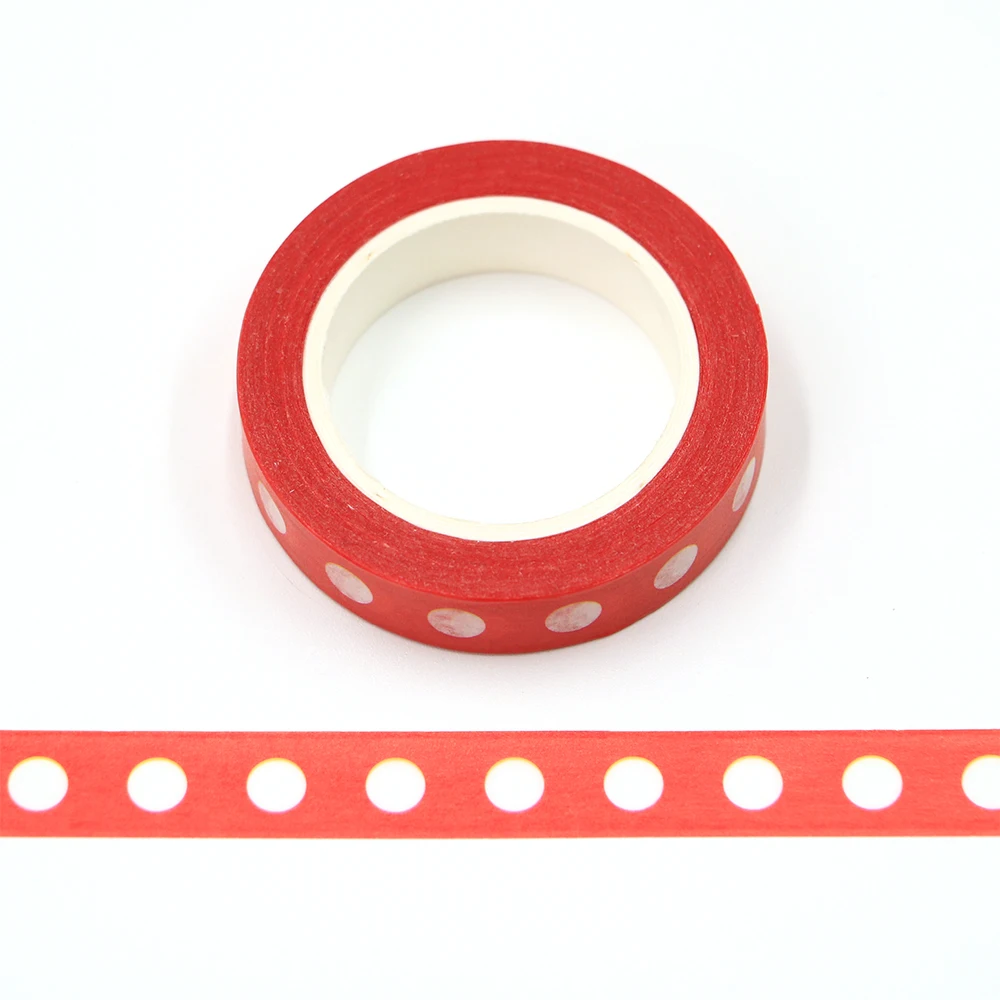 

1PC 10mm x 10m White dot red background Christmas washi tape Scrapbook Paper Masking Adhesive washi tape
