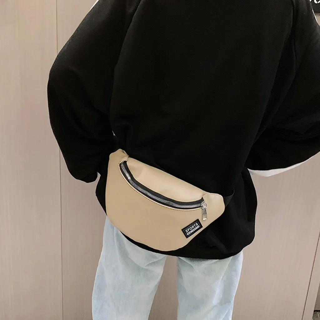 Одноцветная поясная сумка для женщин и мужчин цветная унисекс на молнии