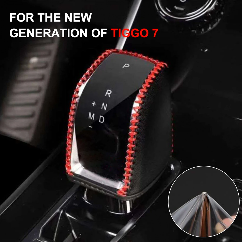 

Shift knob shift knob cover protection device leather decorative TPE window for Chery Tiggo 7 Pro 2019 2020 2021 with logo