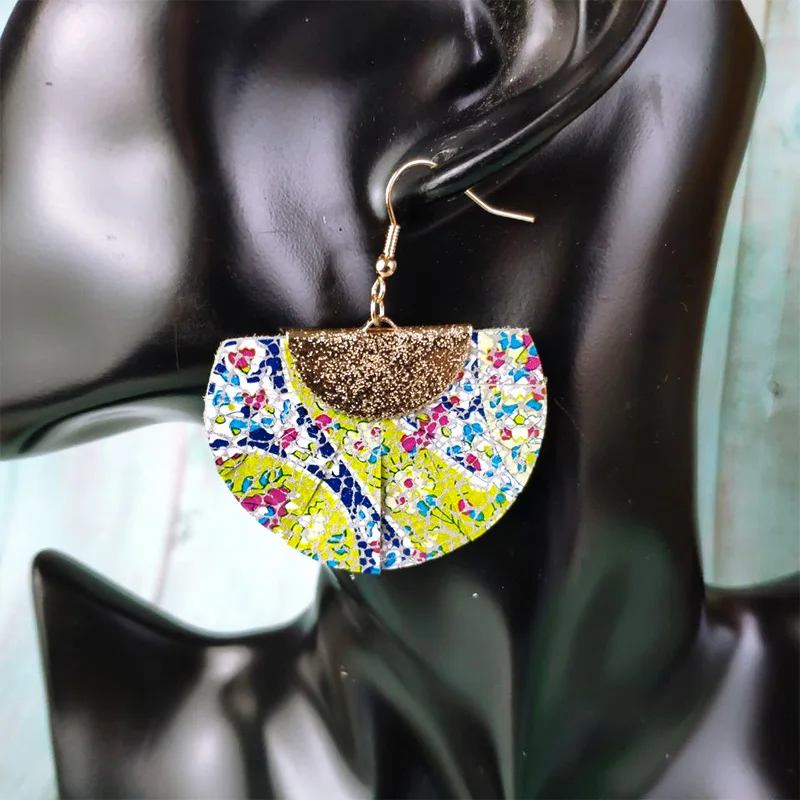 Женские кожаные серьги Cpop в форме полумесяца Винтажные из воловьей кожи с