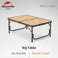 Naturehike Outdoor 90x60x37cm Folding Camping Table Aluminium Alloy Travel Picnic Large Table 25Kg Bearing Adjustable Table Legs