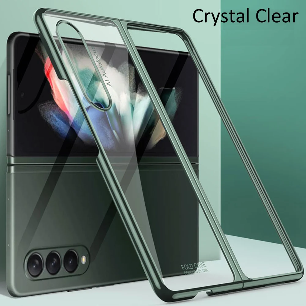 

Crystal Clear Transparent Case For Samsung Galaxy Z Fold3 Fold 3 5G Hard PC Plastic Cover