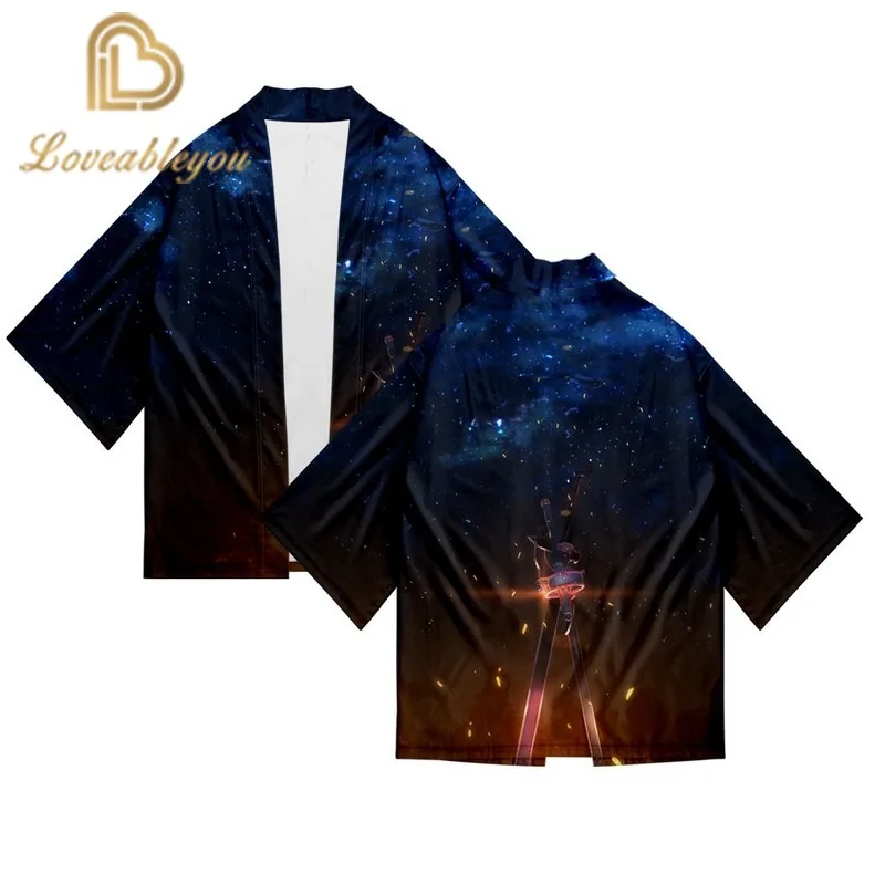 

Sword Art Online Japanese Style Casual Kimono Streetwear Men Women Fashion Cardigan Japan Harajuku Anime Thin Robe Clothes