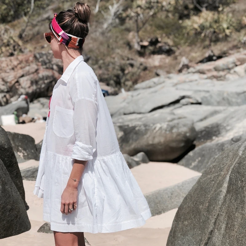 

Beach dress Saida de Praia Cotton Beach Cover up Kaftan Beach Pareos de Playa Mujer Lace Bikini Cover up Swimsuit cover up #Q662