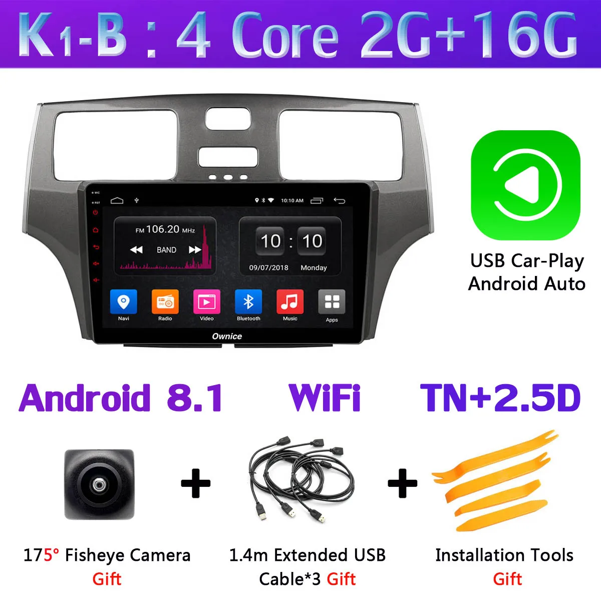 K1-B-CarPlay Ownice K1 K3 K5 K6 автомобильный dvd-плеер на основе Android для Lexus ES ES250 ES300 ES330 2004 2005 2006 автомобиль радио gps DSP Carplay 360 ° панорамный - Цвет: K1-B-CarPlay