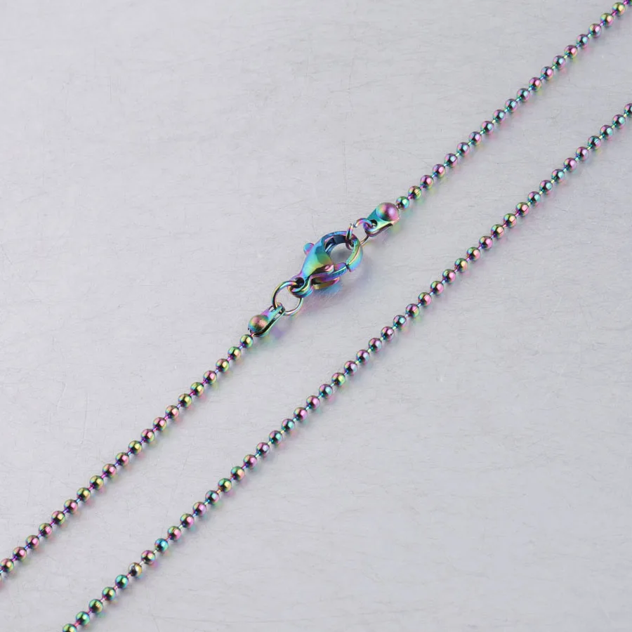 Fnixar толщина 1 5 мм шариковая цепочка ожерелье с застежкой Омаров из нержавеющей