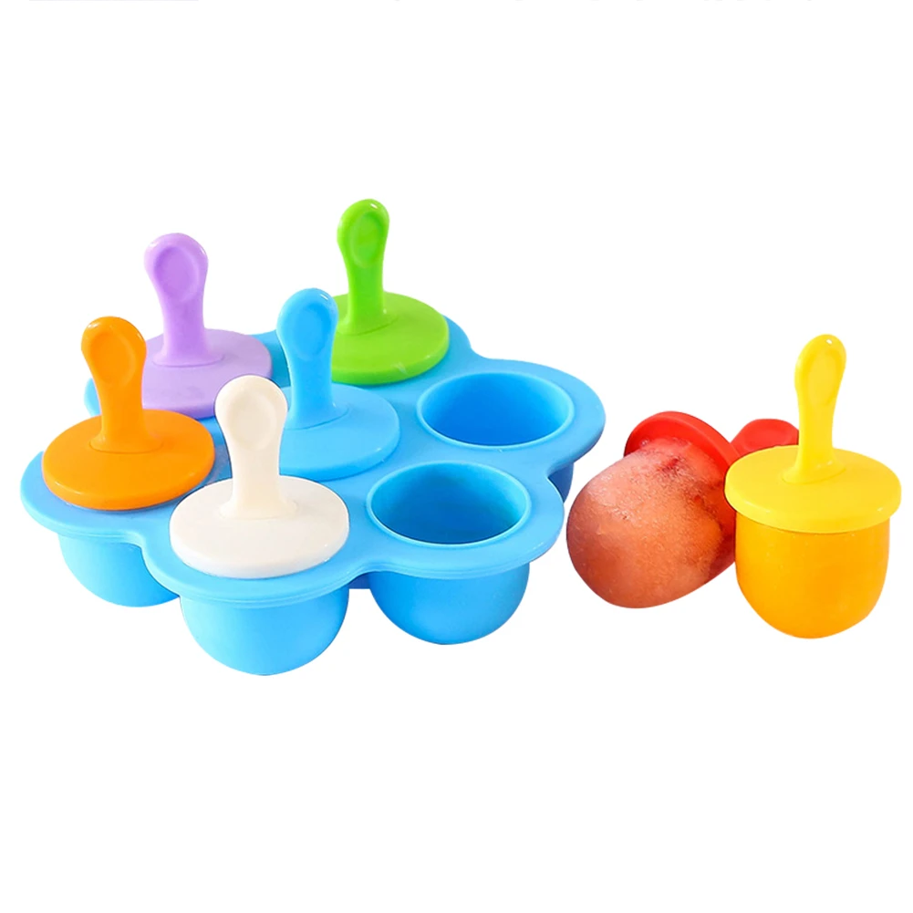 Силиконовый контейнер для детского питания с 7 емкостями формы мороженого