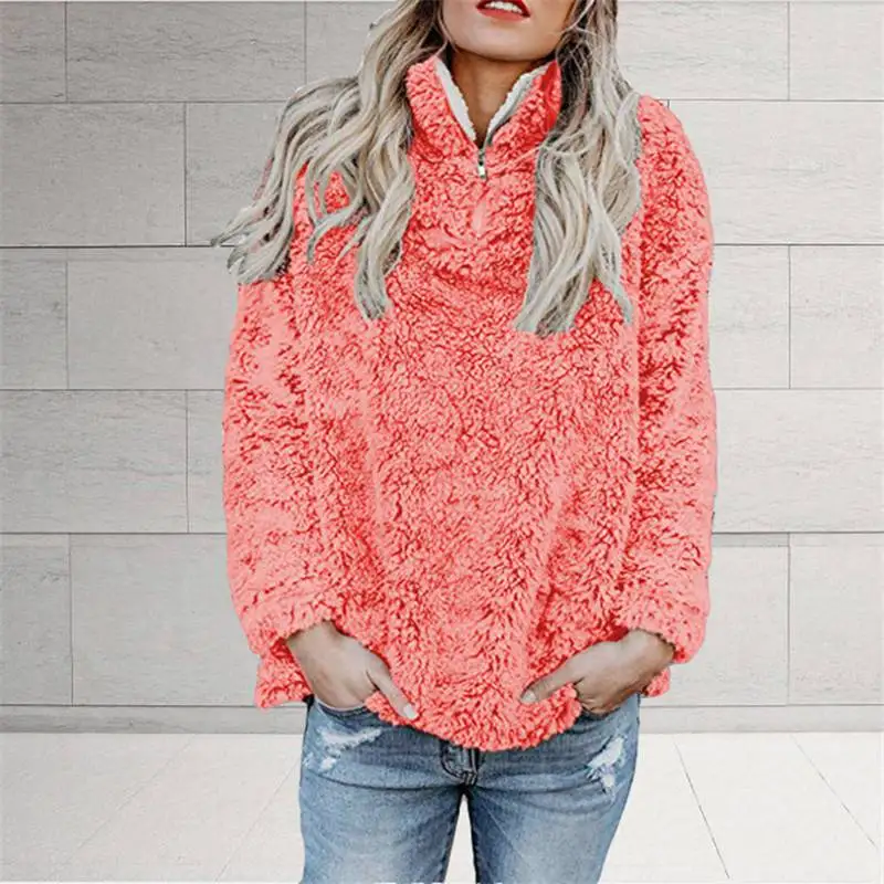 

Warmer Fluffy Bear Pullover Womens Fleece Jumper Top Ladies Winter Teddy