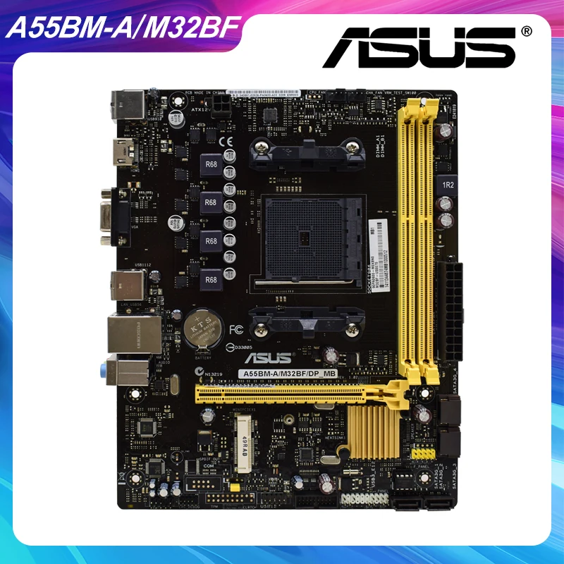 

ASUS A55BM-A/M32BF/DP_MB Socket FM2+ AMD A55 Original Desktop Motherboard DDR3 AMD A10/A8/A6/A4/Athlon CPU PCI-E 3.0 VGA USB2.0