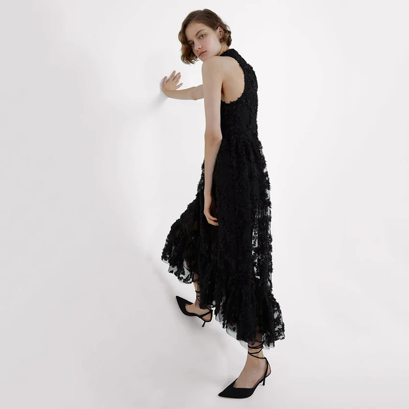 Женское текстурированное платье ZA модное асимметричное без рукавов с высоким