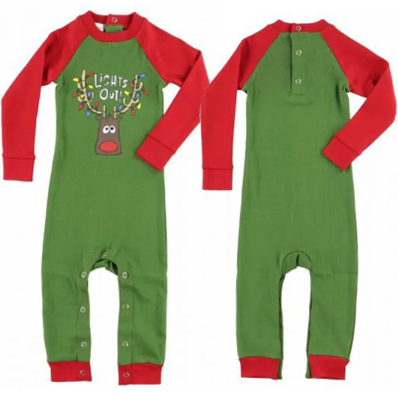 

[Popular Clearance Promotion] Cartoon Christmas Lantern Elk Printing Contrasting Color Parent-Child Matching Outfit