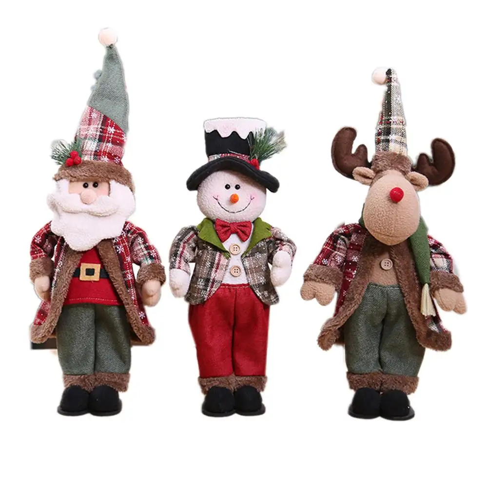 

Cute Christmas Santa Claus Snowman Elk Doll Toys Christmas Tree Hanging Ornament Decoration Xmas Party New Year Innovative Gifts