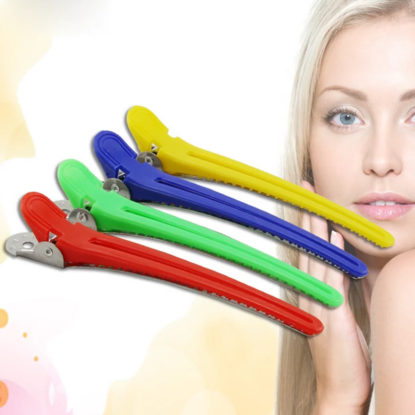 Mixing Color 12Pcs/Set Hairdressing Clips Aluminium And Plastic Barber Hair Cut Clip Set Styling Tools Sectioning | Красота и