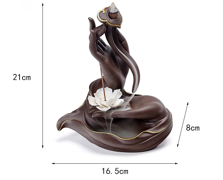 

Backflow Incense Burner Holder Aromatherapy Statue Incense Waterfall Gothic Decor Home Studio Porte Encens Home Decor BA60XXL