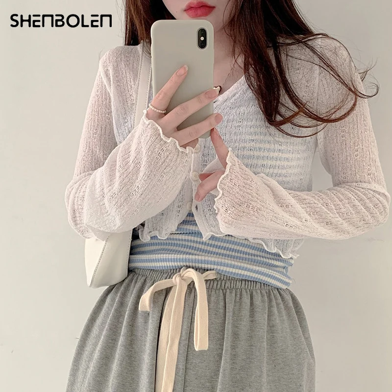 

Y2K Knitted Crop Top Women Casual Solid Vintage Tshirt Pocket Long Sleeve Streetwear Tees Korean Autumn Chic Pullovers
