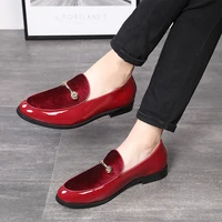 2021 fashion mirror men dress shoes italian red wedding shoes man loafers pointed toe luxury men oxford shoes chaussure homme