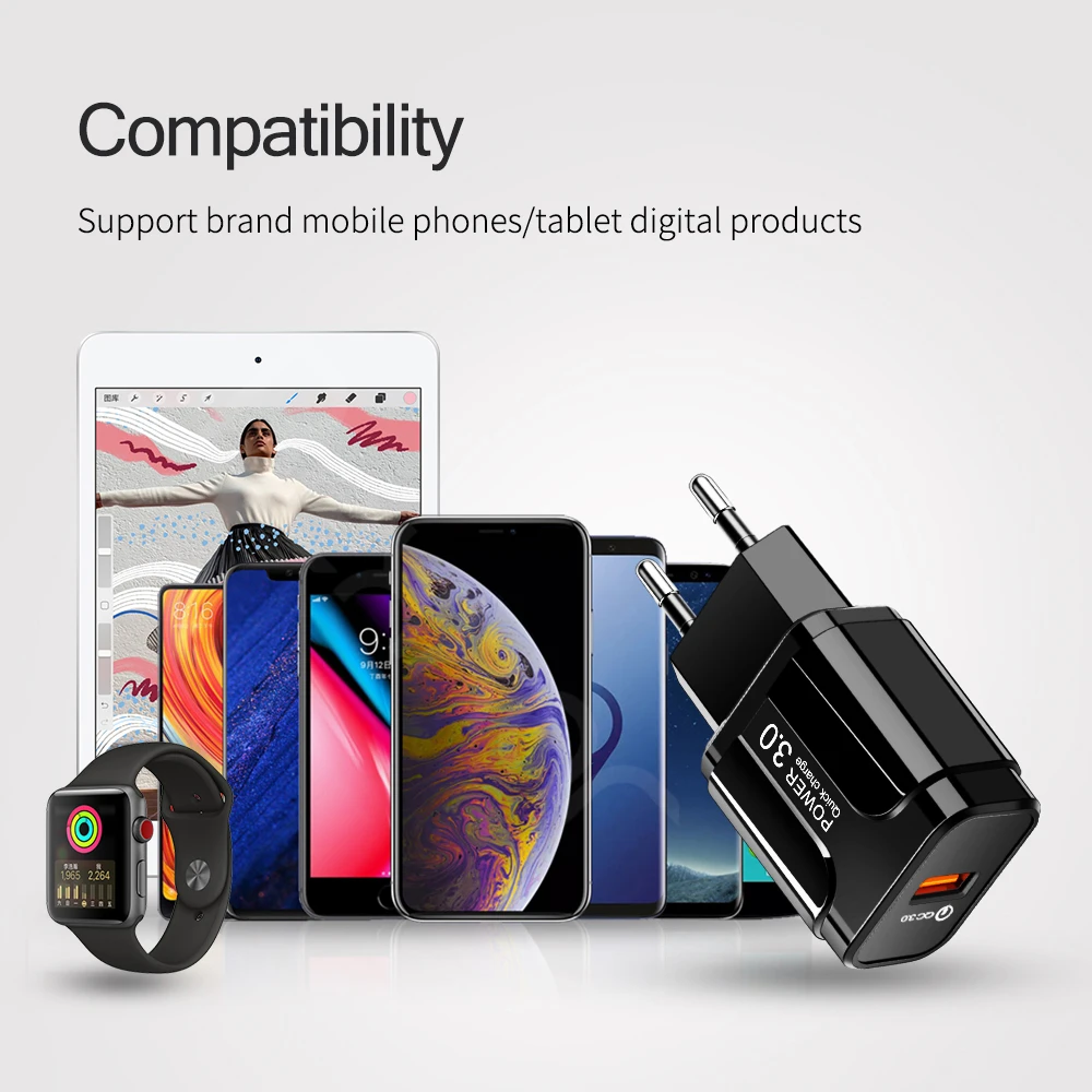 Rexxar USB зарядное устройство Быстрая зарядка 3,0 настенный адаптер для iphone 6 7 XR samsung S10 мобильный телефон портативное зарядное устройство QC 3,0