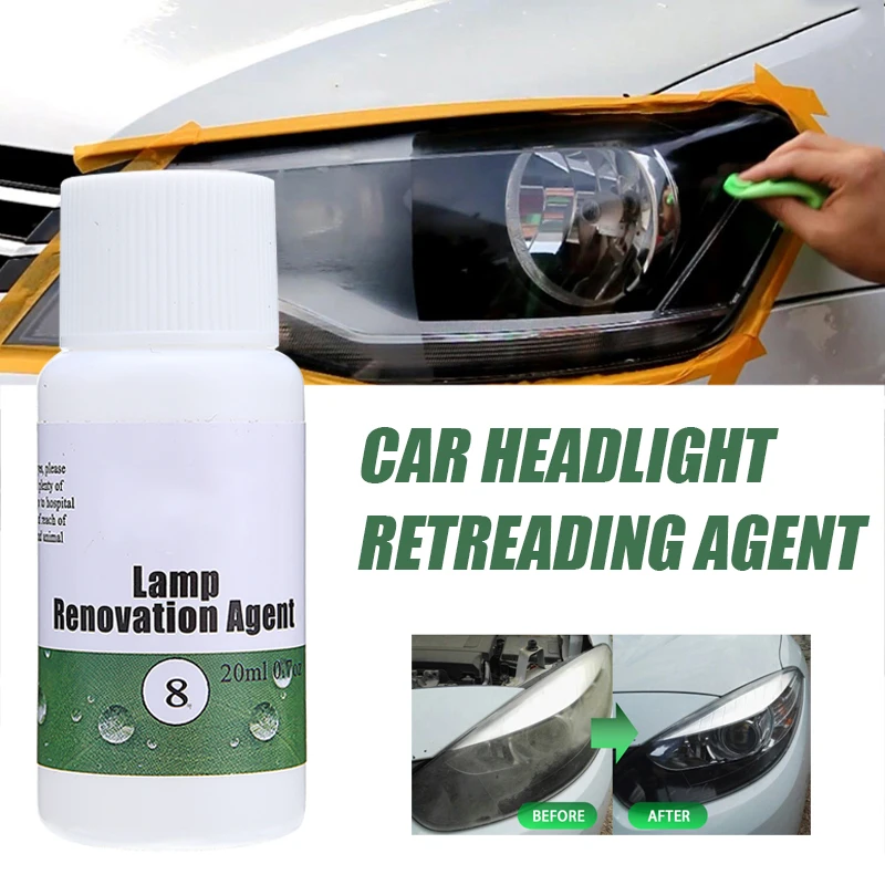 

New 20ml Car Headlamp Retreading Agent Headlight Scratch Repair Polishing Cleaner Head Light Repair Fluid Auto Accessories