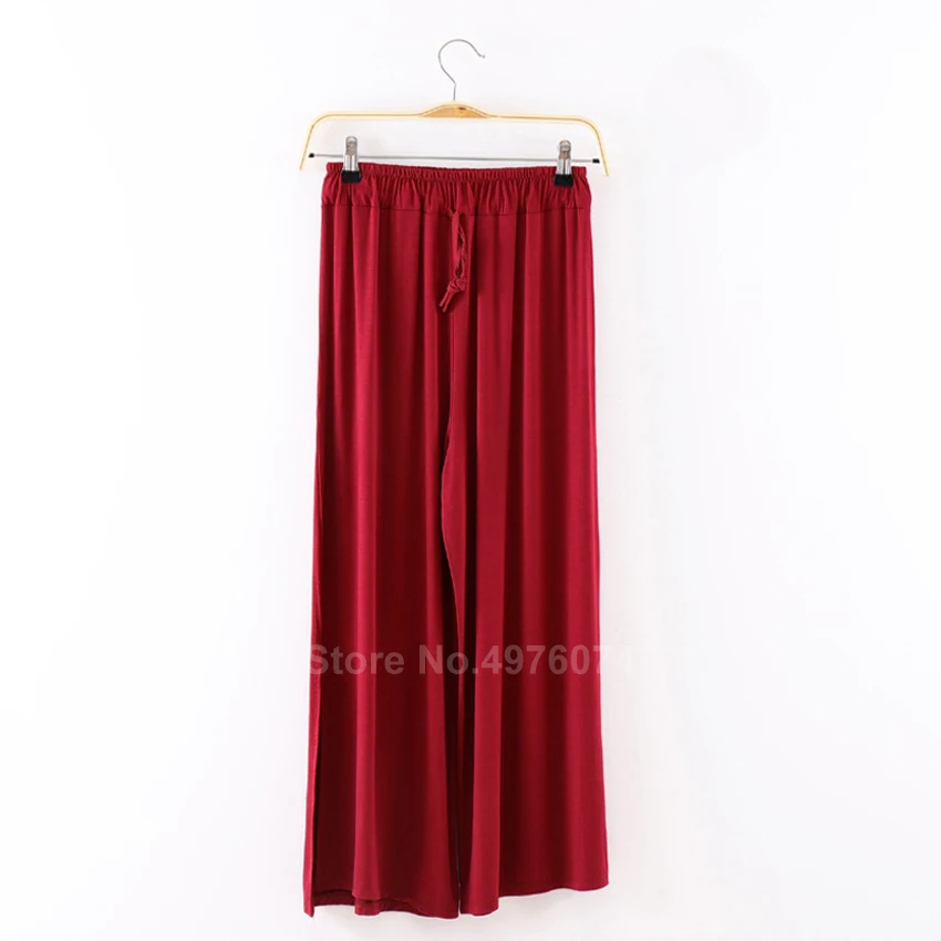 

Loose Yoga Pants Elastic Waist Women Wide Leg Trousers Modal Soft Comfy Split Belly Dancing Ballroom Costumes Harem Trousers