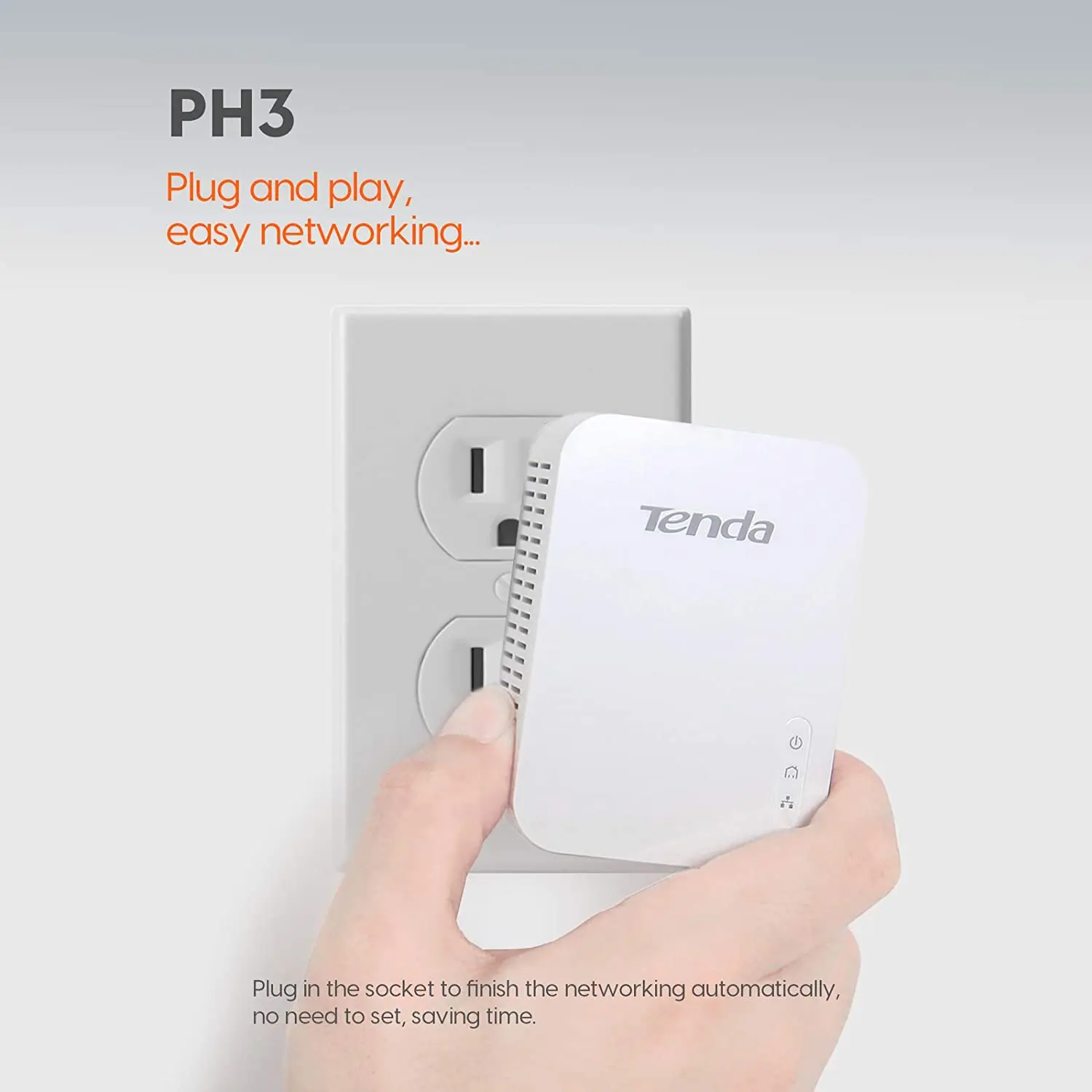 Сетевой адаптер Tenda PH3 1000 Мбит/с 1 порт Gigabit AV1000 Ethernet PLC адаптеры высокая