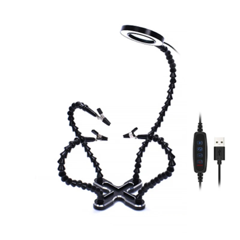 Сварочная станция с 3X USB 10 Вт светодиодной лупой держатель для паяльника PCB