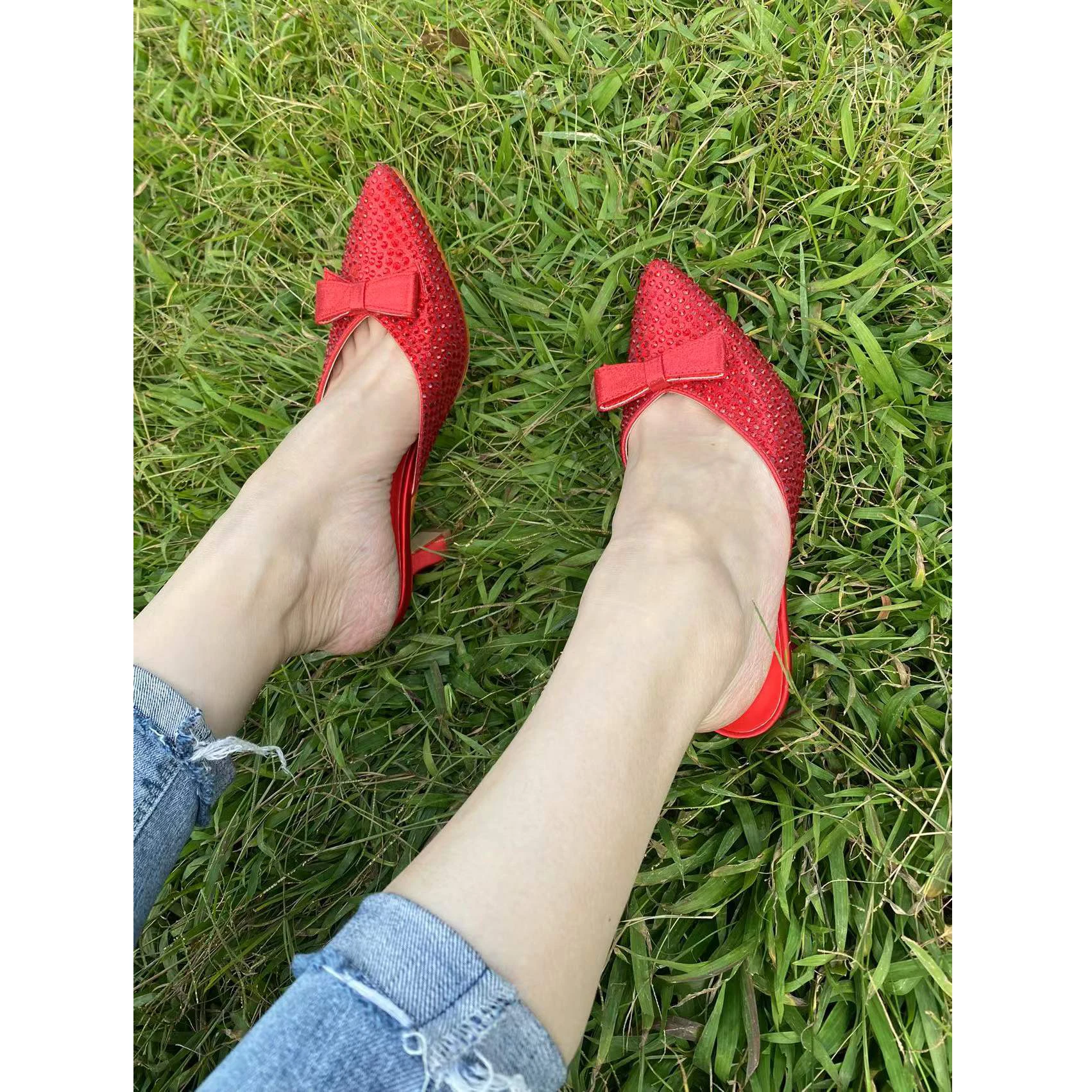 Pointed Toe Fashion Lady Shoes Sexy Pumps Heels 577-3 2022 New Arrival Chic Elegant Women Sandals Mules Thin Heels Shoes Women
