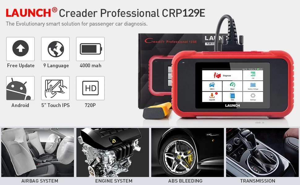 Launch X431 CRP129E Creader 129E obd 2 диагностический инструмент считыватель кода сканер для диагностики запуска с 5 функциями сброса CRP 123 129