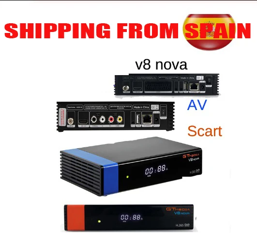 5 шт. GTMEDIA V8 NOVA/синий спутниковйы ТВ приемник Поддержка встроенный WI FI модуль