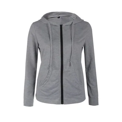 

Autumn and winter new style sweater long-sleeved hooded zipper coat jacket women