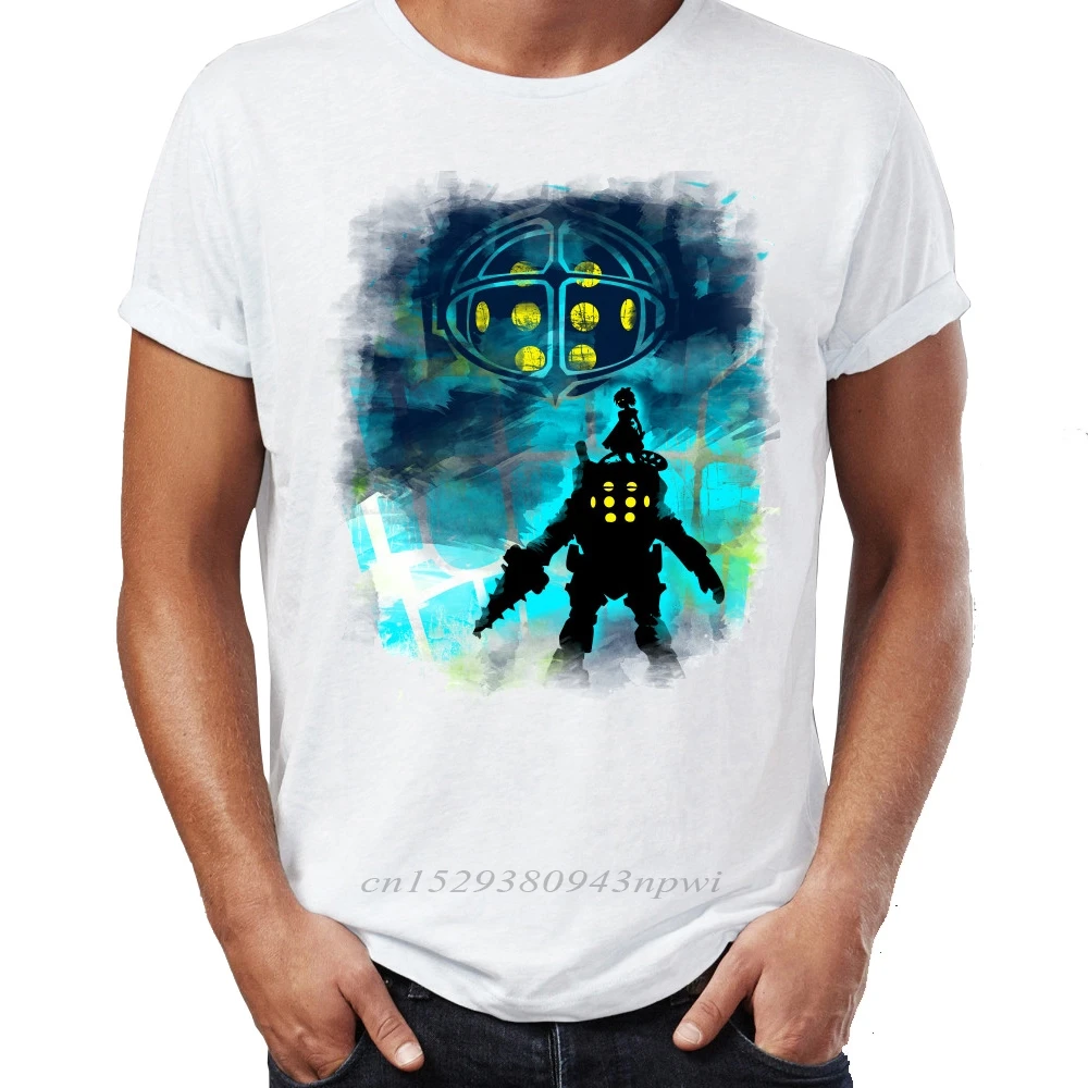 Мужская футболка Bioshock с принтом сестры и большого папы бесконечной Элизабет