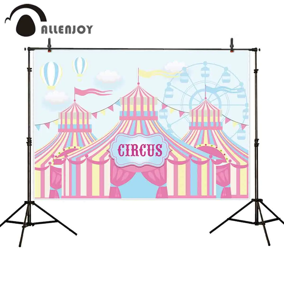 Allenjoykids background for photography circus tent ferris wheel hot air balloon baby birthday backdrop photocall photobooth | Электроника