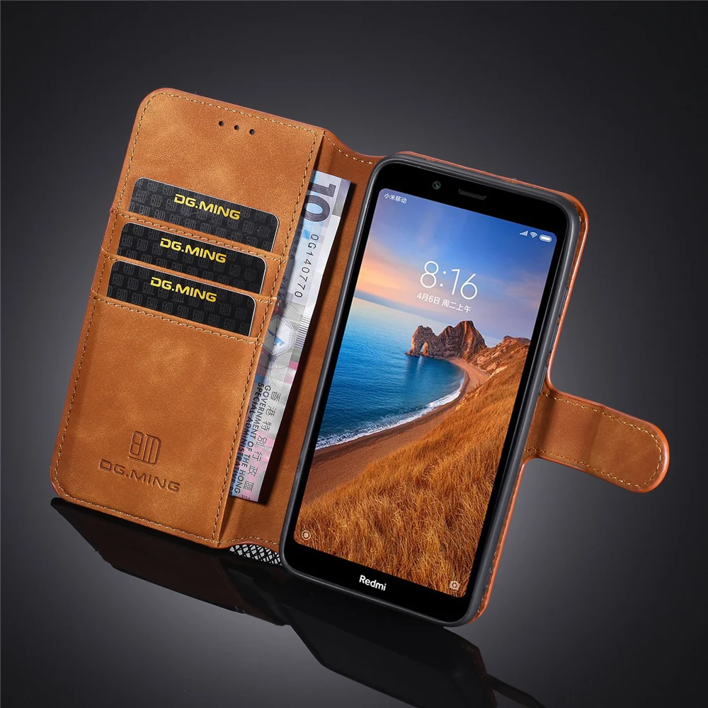 Logo Luxury Case for Redmi 8 7 7A& Note Pro 6 6A Leather Cover K20 Flip Book for Mi xiaomi A2 lite Y3 Wallet Skin touch Shell