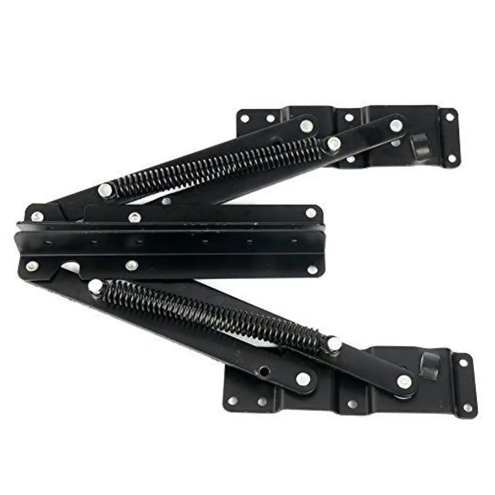 

Spring Hinge Hardware Folding Furniture Fittings DIY Coffee Table Strong Load Bearing Iron Replacement Easy Install Lift Up Top