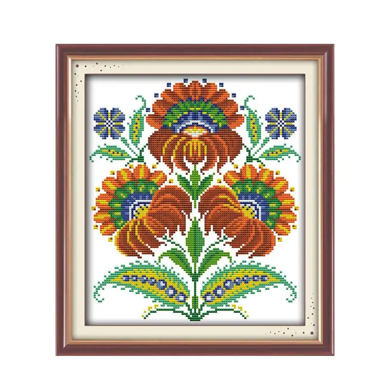 

Fancied flowers cross stitch kit flowers 14ct 11ct count printed canvas stitching embroidery DIY handmade needlework plus