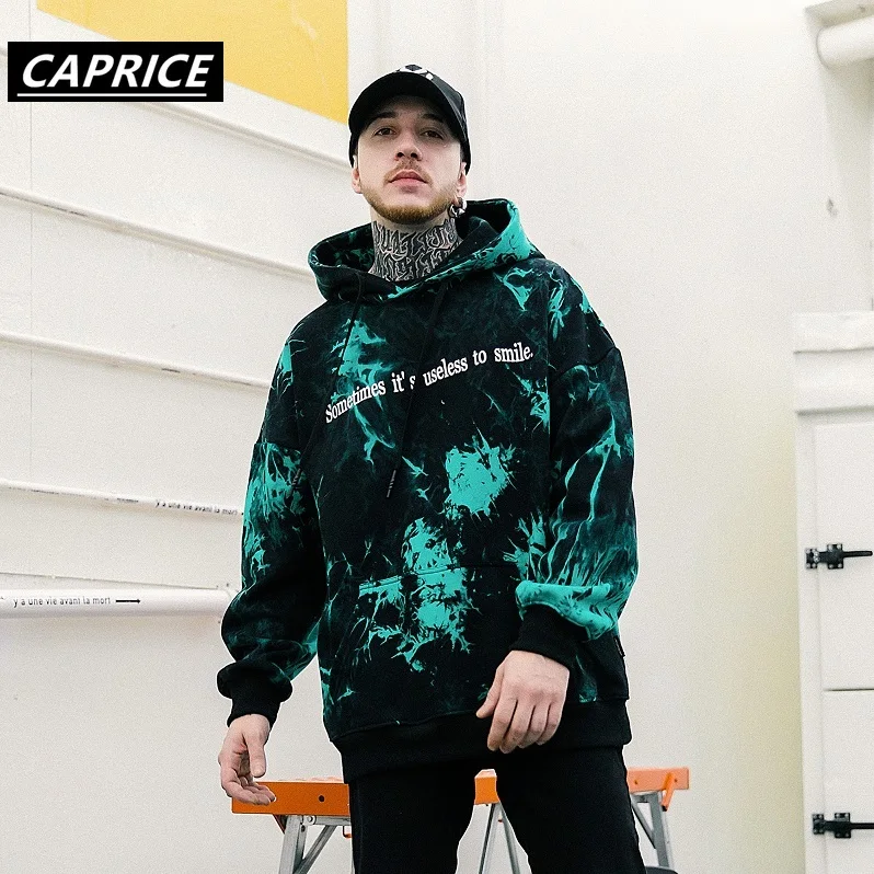 Длинная мужская толстовка с вышивкой Tie Dye, уличная одежда, зимняя одежда с карманами, пуловер в стиле хип-хоп, толстовки, модные повседневные топы в стиле Харадзюку
