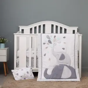 4 pcs baby crib bedding set for girls and boys hot sale including quilt crib sheet crib skirtpillow case free global shipping