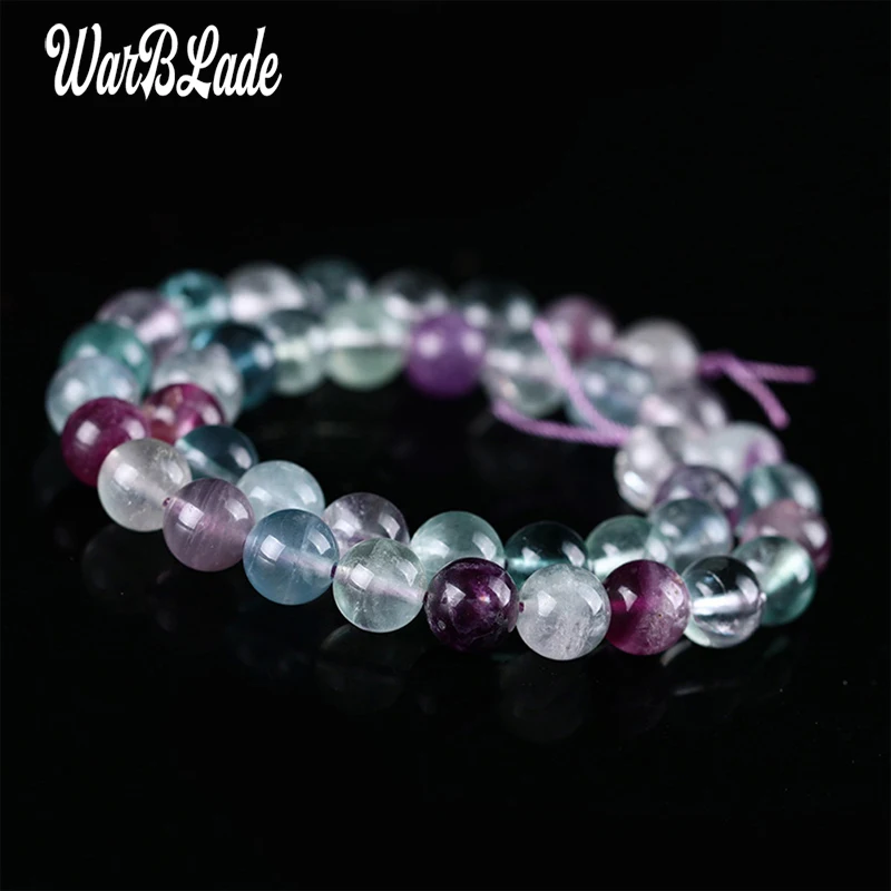 WBL New Natural Rainbow Fluorite Stone Beads Sea Round Loose 4mm 6mm 8mm 10mm 12MM For DIY Bracelet Jewelry Making | Украшения и
