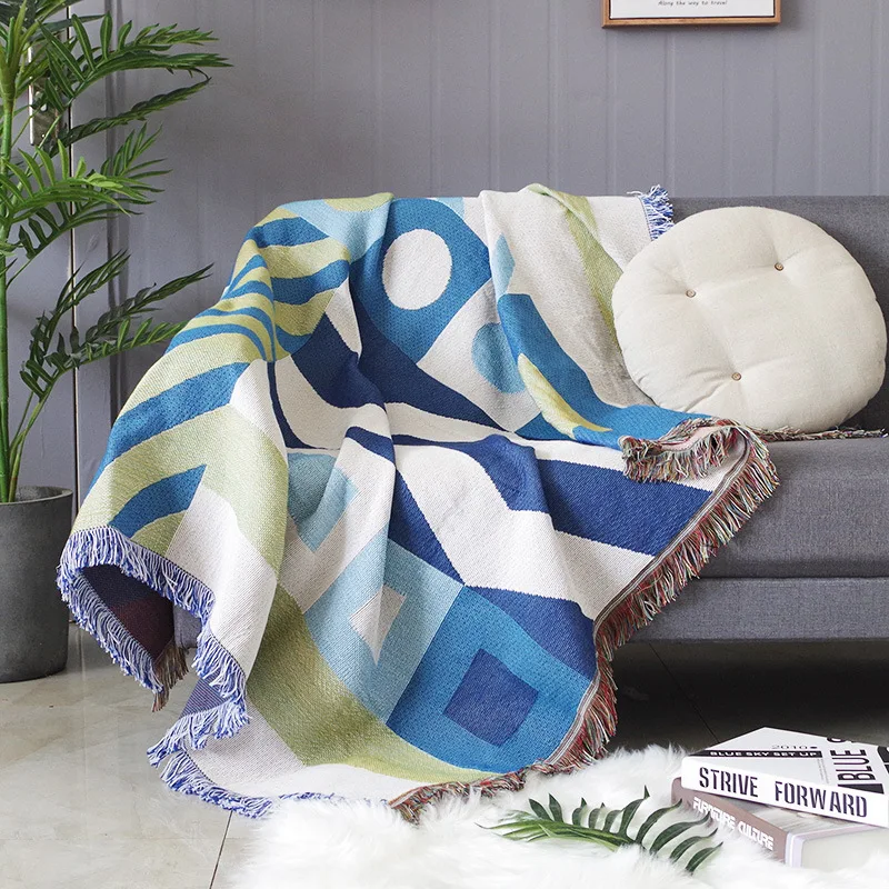 

New hot sale throw blanket simple modern Sofa towel Nordic decorative bedspread double-sided sofa cover weighted blanket rug