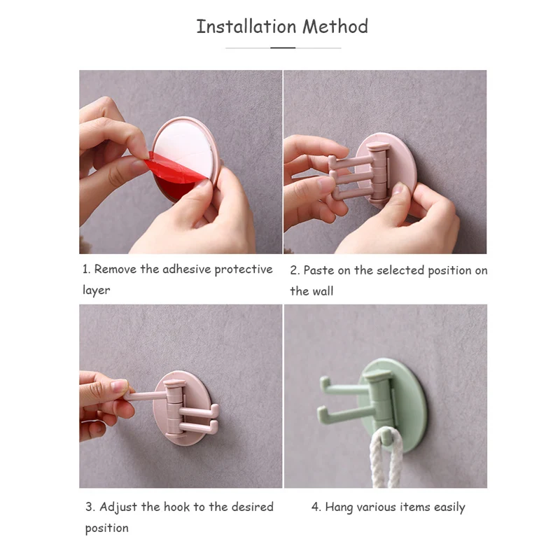 Многофункциональный крючок для ванной комнаты без перфорации вешалка следов
