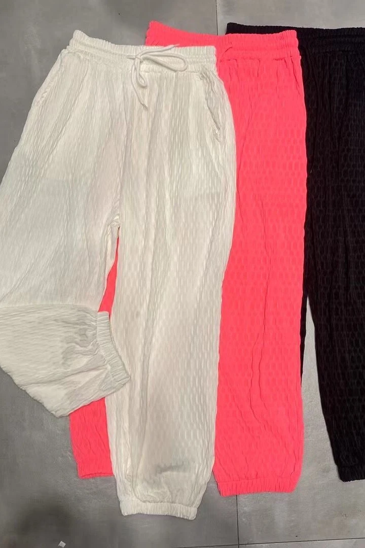 

Casual Pants for Women 2021 Summer New Elastic High Waist Korean Style Pants Female Straight Ankle Cropped Harem Pants