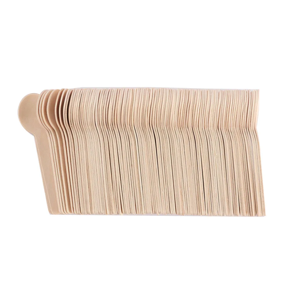 100Pcs Disposable Wooden Spoon Ice Cream Scoop Coffee Honey Teaspoon Tableware Mini Cutlery Set Kitchen Accessories | Дом и сад