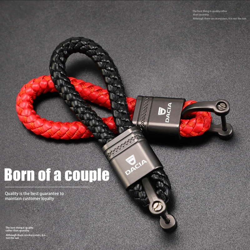 1 шт. универсальный металлический автомобильный брелок кожаный тканый для Dacia