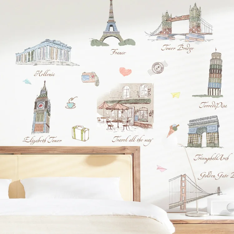 

Building Living Room Dining Room and Study Room Aisle Wall Decoration Removable Wall Stickers