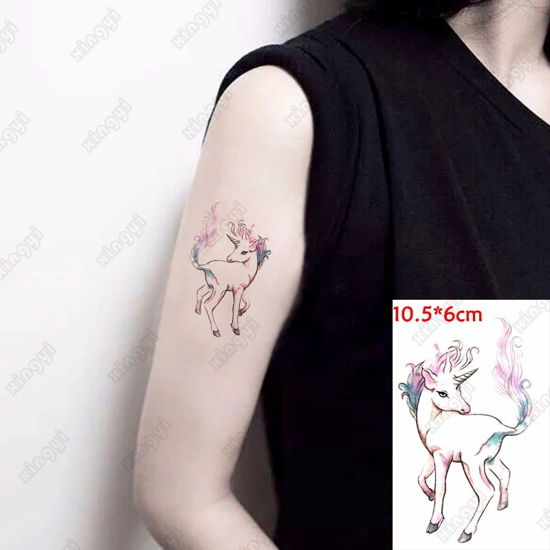 Водостойкие временные тату-наклейки лошадь Пегас животные крыло птица белка