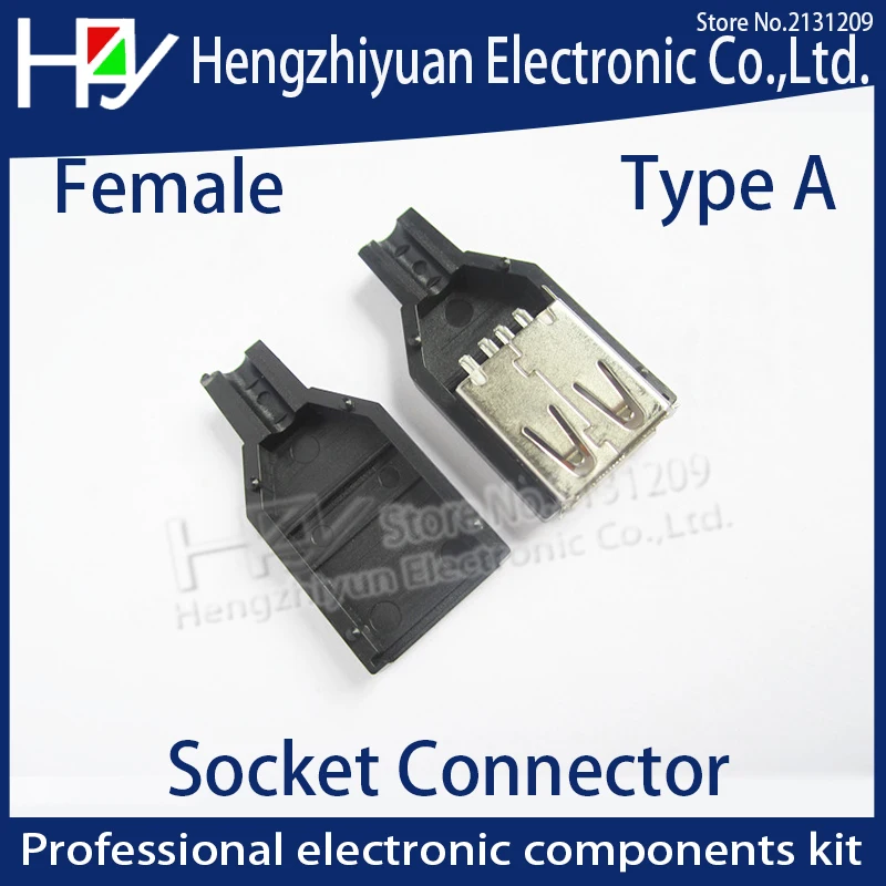 IMC/Лидер продаж; Новинка; 10 шт. Тип мужской женский 2,0 USB 4 Pin разъем с черной Пластик крышкой припоя Тип DIY разъем