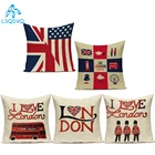 Наволочка для диванной подушки из полиэстера в британском лондонском стиле с автобусной короной