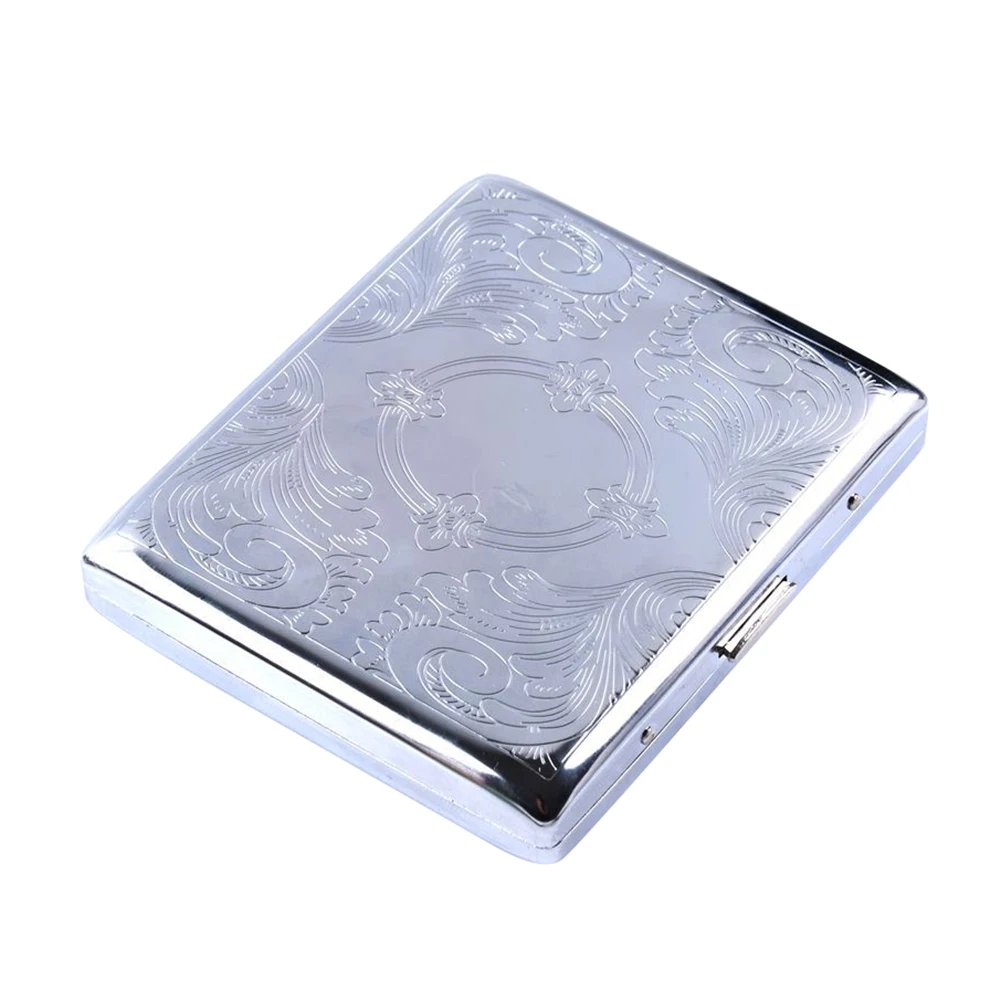 

Hot Portable Metal Cigarette Case For Cigarettes Flip Open Traveling Cigarette Container Storage Box Holder Outdoor Smoking Tool
