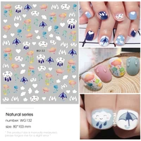 hnuix newest 3d nail art sticker flowers motifs nails art manicure decal decorations design nail sticker for nail beauty tips