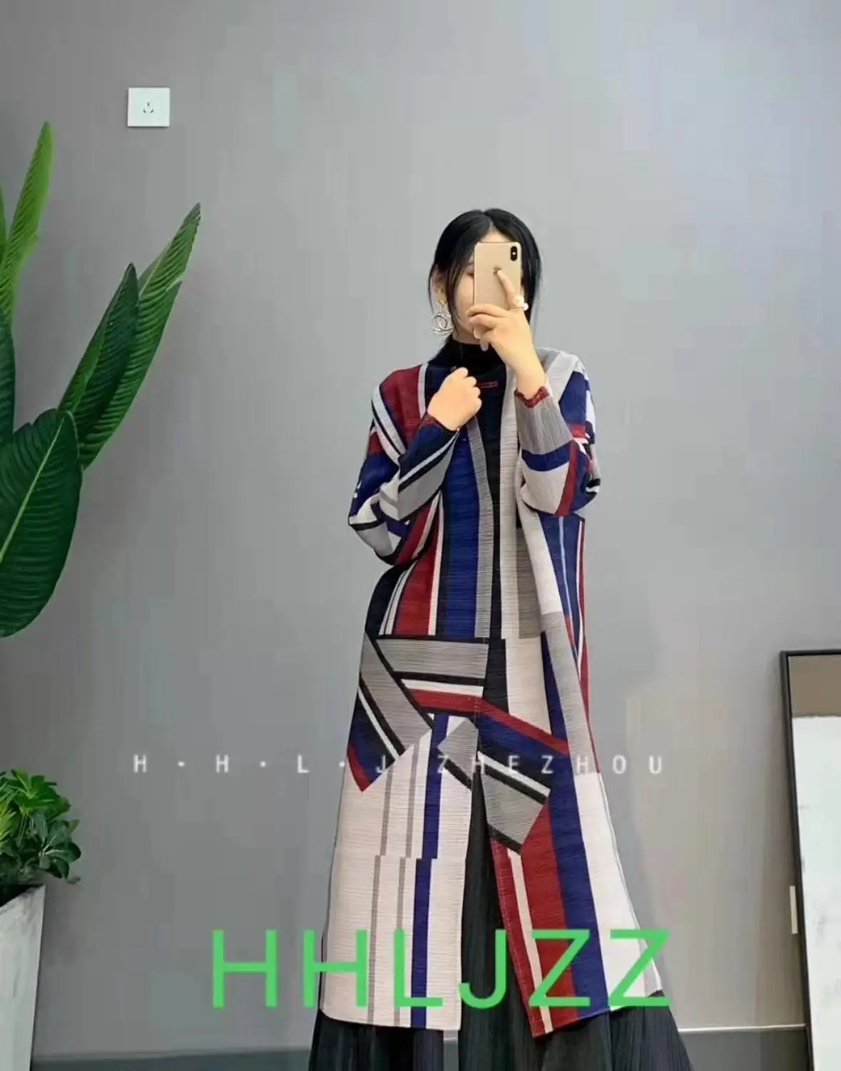 Ветровка с длинными рукавами геометрическими узорами | Женская одежда